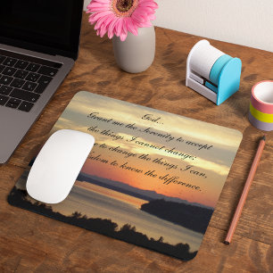Serenity Prayer Oranje Seascape Sunset Muismat