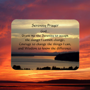Serenity Prayer Oranje Seascape Sunset Photo Magneet