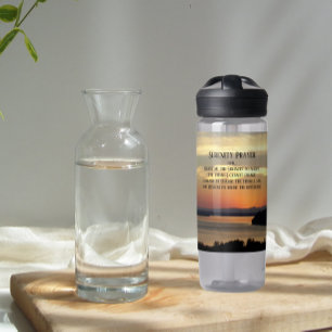 Serenity Prayer Oranje Seascape Sunset Waterfles