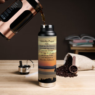 Serenity Prayer Oranje Seascape Sunset Waterfles