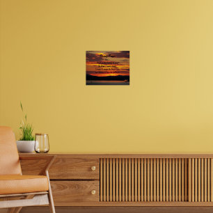 Serenity Prayer Oranje zonsondergang landschap Poster