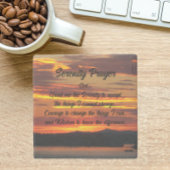 Serenity Prayer Oranje zonsondergang landschap Stenen Onderzetter