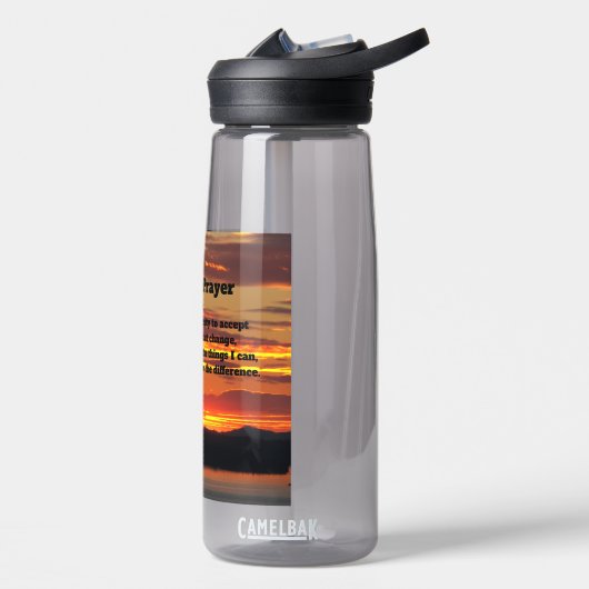 Serenity Prayer Oranje zonsondergang landschap Waterfles (Links)