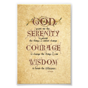 Serenity Prayer: Oud Engels Antiek, Sterkte/Rec Foto Afdruk