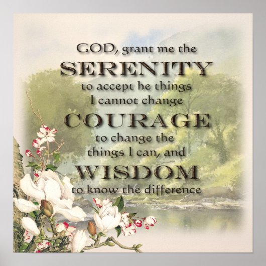 Serenity Prayer over Calming Background Poster (Voorkant)