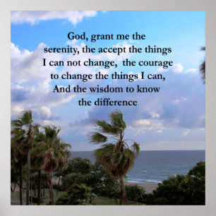 SERENITY PRAYER PALM TREE FOTOONTWERP POSTER