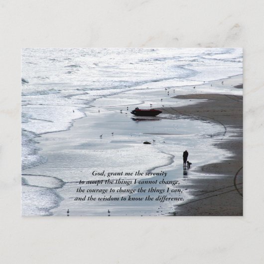 Serenity Prayer _ Peacefull Beach Scene Briefkaart (Voorkant)