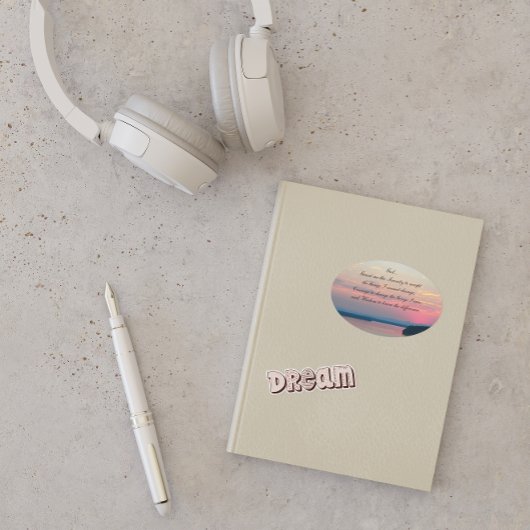 Serenity Prayer Pink Seacape Sunset Ovale Sticker