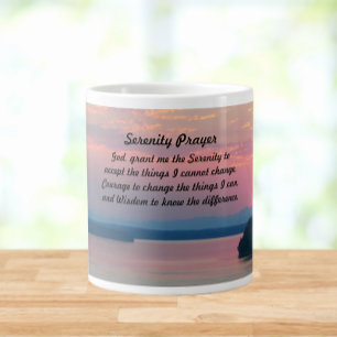 Serenity Prayer Pink Seascape Sunset Extra Grote Beker