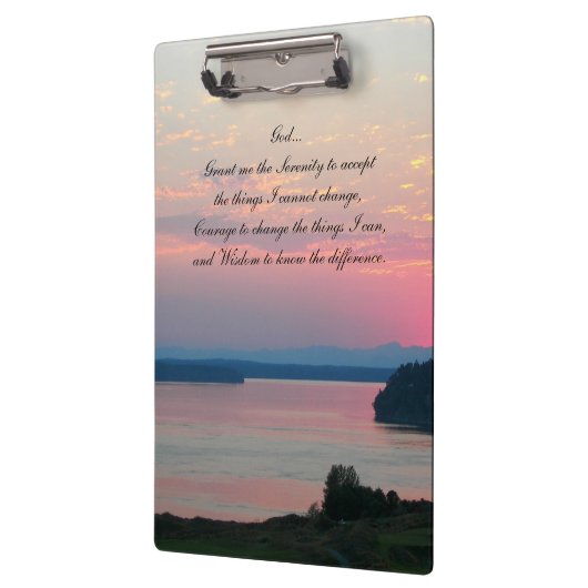 Serenity Prayer Pink Seascape Sunset Klembord (Links)