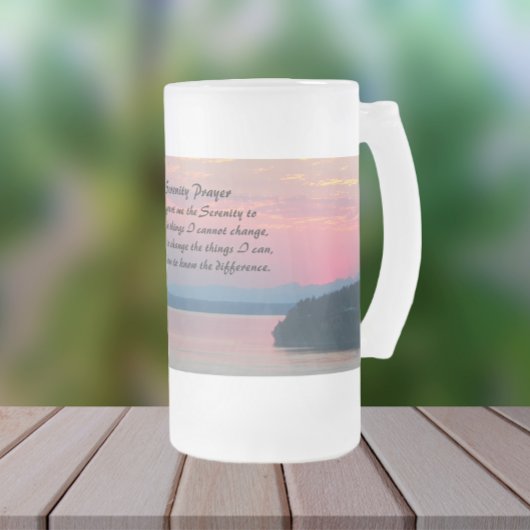 Serenity Prayer Pink Seascape Sunset Matglas Bierpul