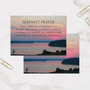 Serenity Prayer Pink Seascape Sunset Profile Card Visitekaartje