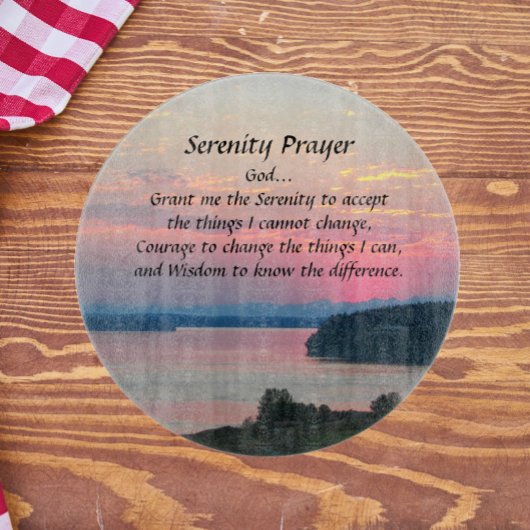 Serenity Prayer Pink Seascape Sunset Snijplank