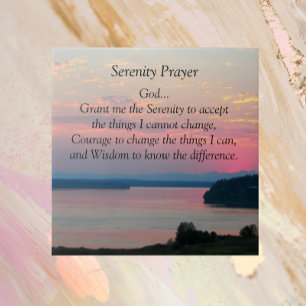 Serenity Prayer Pink Seascape Sunset Tegeltje