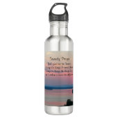 Serenity Prayer Pink Seascape Sunset Waterfles (Voorkant)