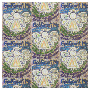 Serenity Prayer Poem Angel Art Fabric Material Stof