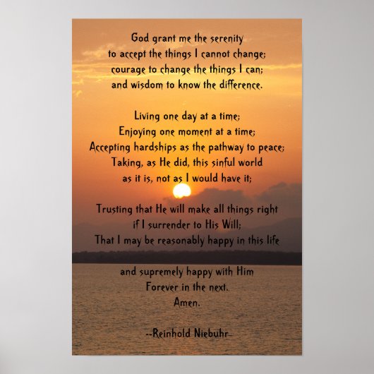 Serenity Prayer Poster (Voorkant)