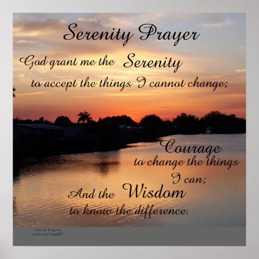 SERENITY PRAYER POSTER (Voorkant)