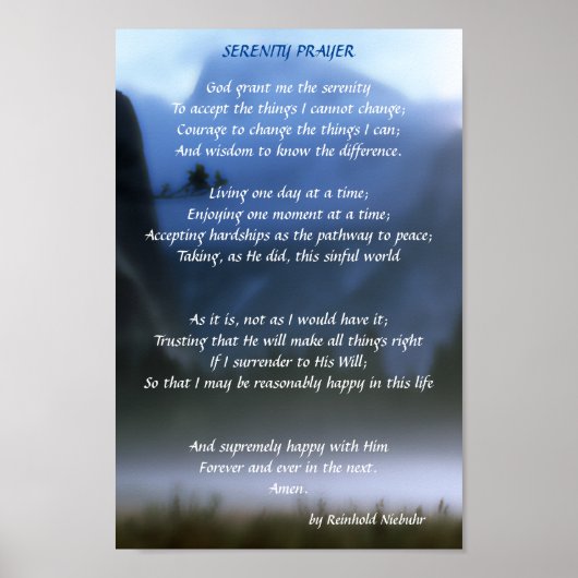 Serenity Prayer Poster (Voorkant)
