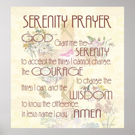 Serenity Prayer Poster (Voorkant)