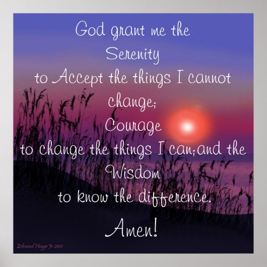 Serenity Prayer Poster (Voorkant)