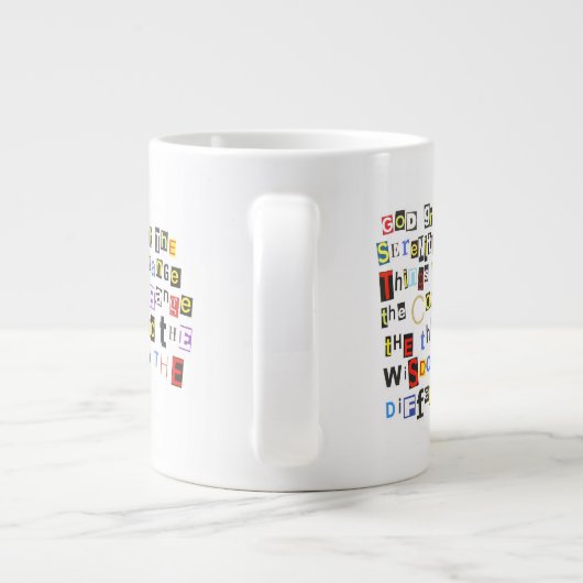 Serenity Prayer Ransom Note Style Grote Koffiekop (Achterkant)