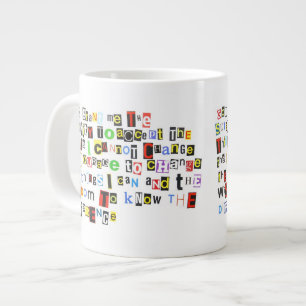 Serenity Prayer Ransom Note Style Grote Koffiekop