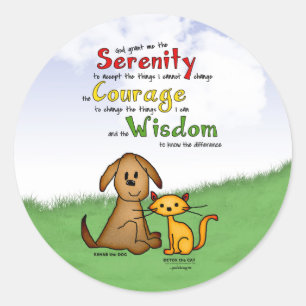 Serenity Prayer: Rehab & Detox, kracht/herstel Ronde Sticker