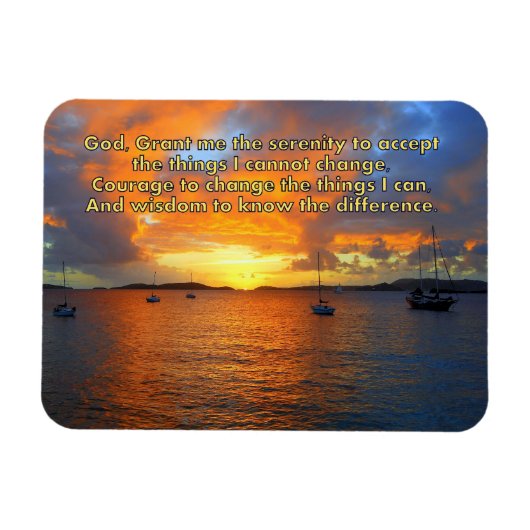 Serenity Prayer Sailboten bij Sunset Magnet Magneet (Horizontaal)