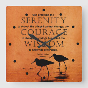 Serenity Prayer: Seaguleren Vierkante Klok