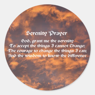 Serenity Prayer Sky Clouds Inspirerend Ronde Sticker