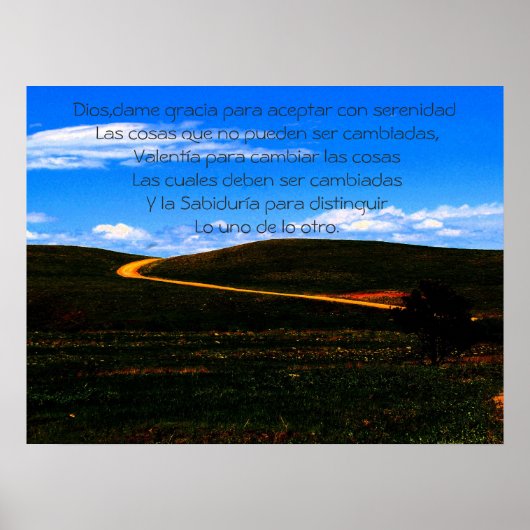 Serenity Prayer/Spaans poster/Motivatie Poster (Voorkant)