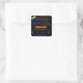 Serenity Prayer Stickers, Zwart multi kleur Vierkante Sticker (Tas)