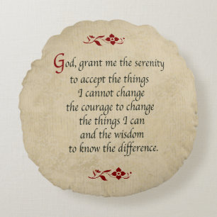 Serenity Prayer/ stijl Rond Kussen