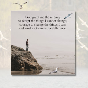 Serenity Prayer Strandtafereel met Zeemeeuwen Poster