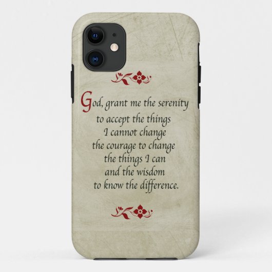 Serenity Prayer Style+Bourgogne Accents Case-Mate iPhone Case (Achterkant)