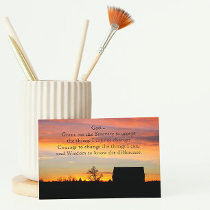 Serenity Prayer Sunset Silhouet Blank Kaart