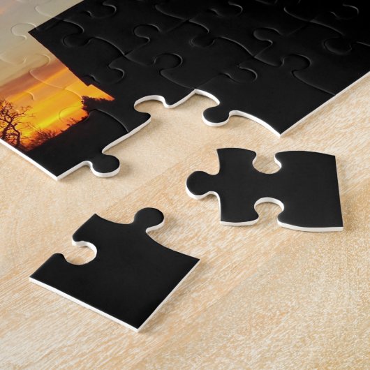 Serenity Prayer Sunset Silhouette Landschap Legpuzzel (Zijkant)