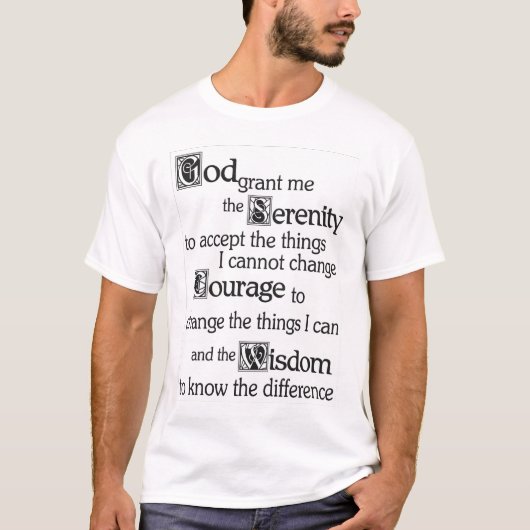 SERENITY PRAYER T-SHIRT (Voorkant)