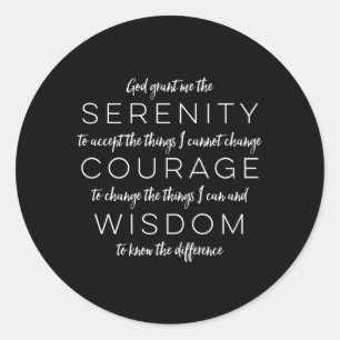 Serenity Prayer Tekst Ronde Sticker