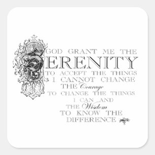 Serenity Prayer Vierkante Sticker