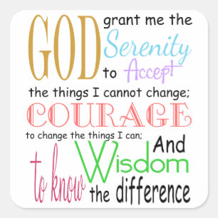 Serenity Prayer Vierkante Sticker