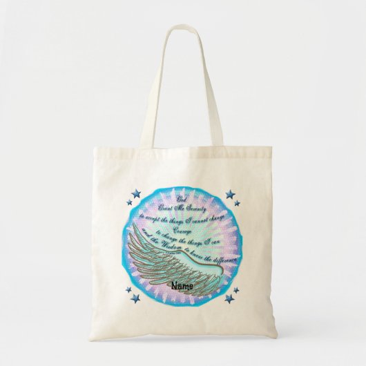 Serenity Prayer Violet Wing  Tote Bag (Voorkant)