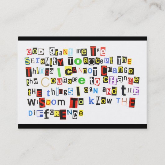 Serenity Prayer Visitekaartje (Voorkant)