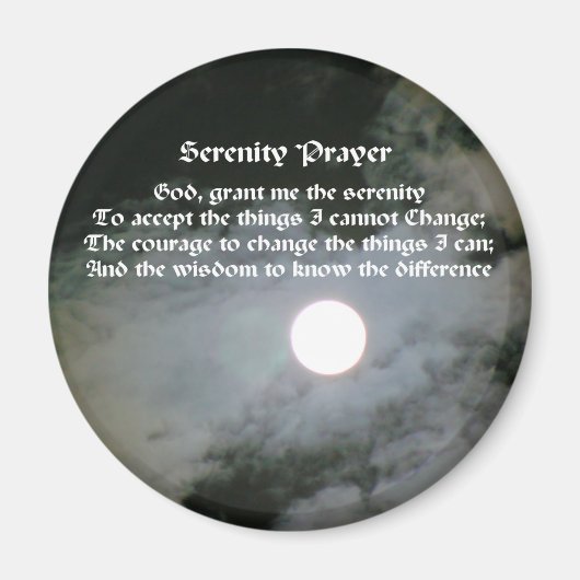 Serenity Prayer Volle Maan Inspirerend Magnet Magneet (Voorkant)