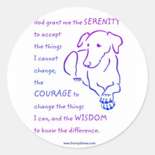 Serenity Prayer w / Dog stickers