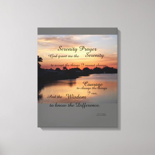 SERENITY PRAYER WALL PANEL CANVAS AFDRUK (Voorkant)