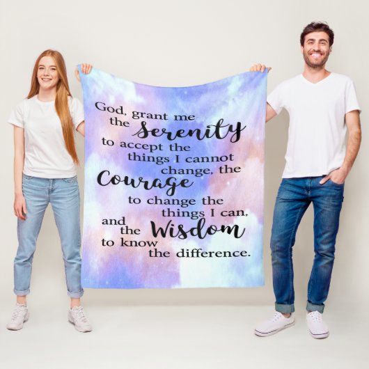 Serenity Prayer Waterverf Fleece Blanket (In situ)
