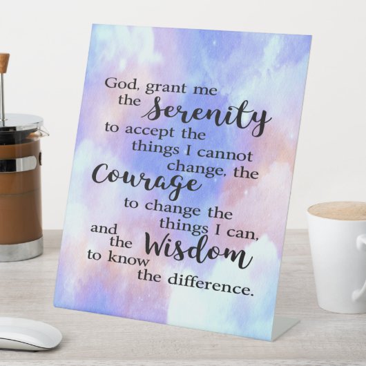 Serenity Prayer Waterverf Pedestal Sign Reclamebord Met Voetstuk (Insitu)