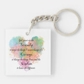 Serenity Prayer Waterverf Square Sleutelhanger (Achterkant)
